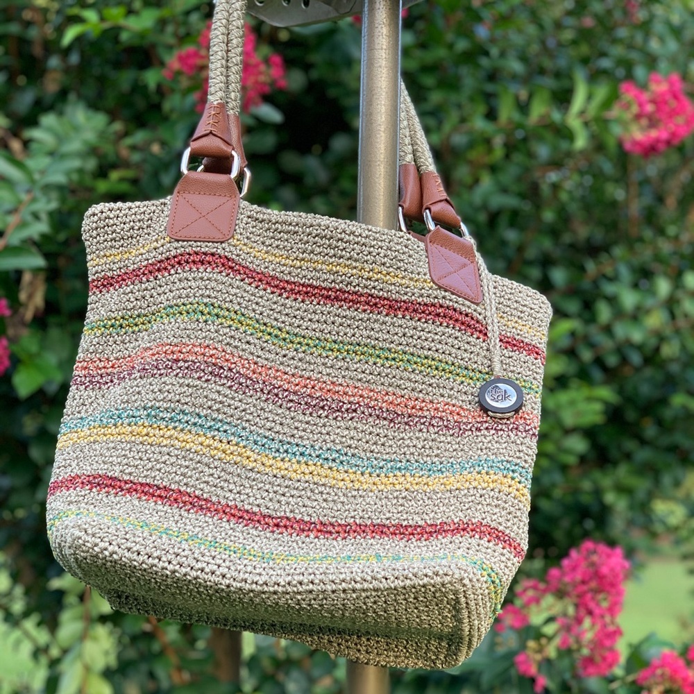 The SAK Woven Organic Trending Tote Multi Grey